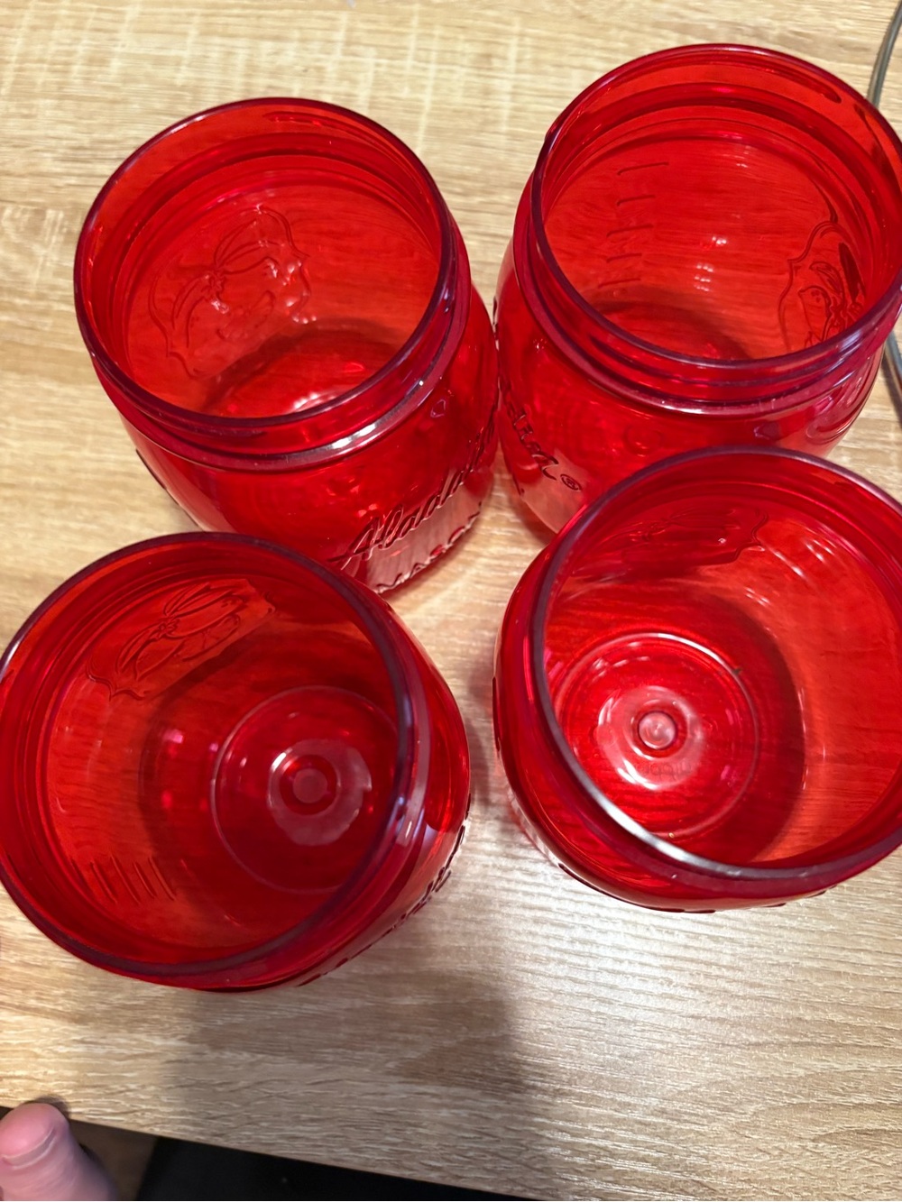 Red Mason Jars - Set of 4 - Picture 5 of 9